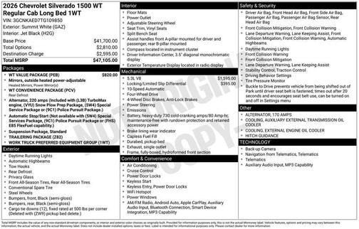 2026 Chevrolet Silverado 1500 WT