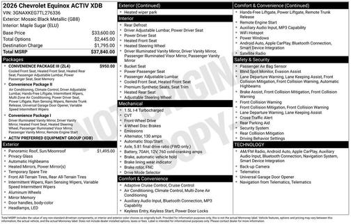 2026 Chevrolet Equinox FWD ACTIV