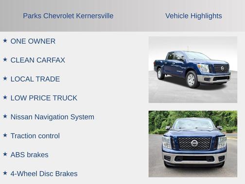 Deep Blue Pearl Metallic 2019 Nissan Titan SV