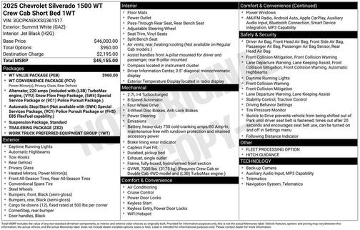 2025 Chevrolet Silverado 1500 WT
