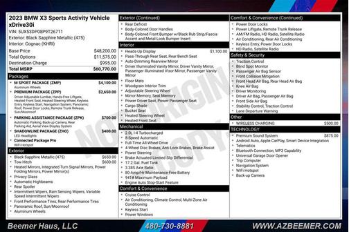 Black Sapphire Metallic 2023 BMW X3 xDrive30i
