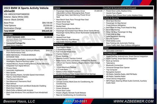 Alpine White 2023 BMW iX xDrive50