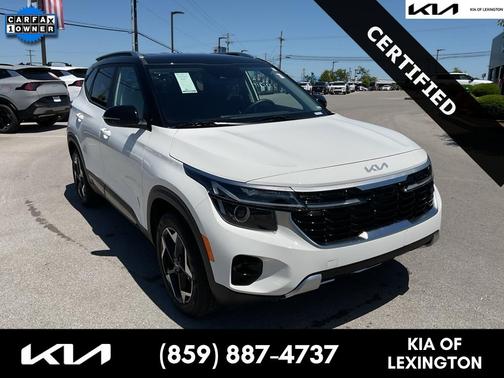 Clear White/Black Roof 2025 Kia Seltos S