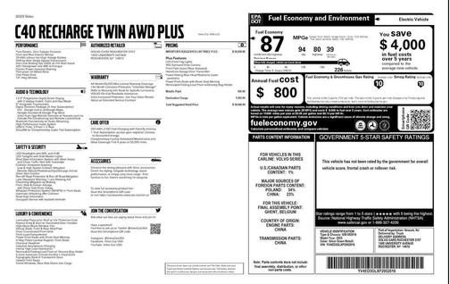2023 Volvo C40 Recharge Pure Electric Twin Plus