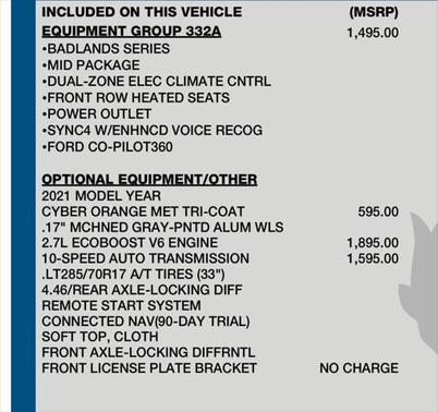 2021 Ford Bronco Badlands
