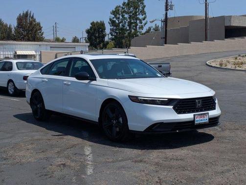 Platinum White 2026 Honda Accord Hybrid Sport-L