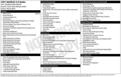2021 Mazda Mazda3 2.0 FWD