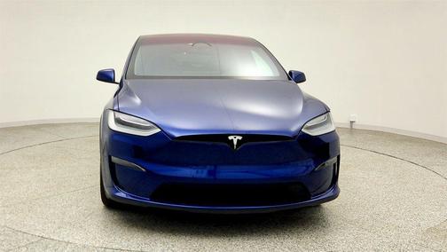 Deep Blue Metallic 2023 Tesla Model X AWD with Yoke Steering Wheel