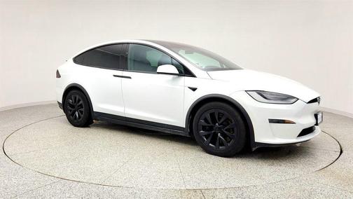 Pearl White Multi-Coat 2023 Tesla Model X AWD w/ 6 Seat Interior & Yoke Steering Wheel