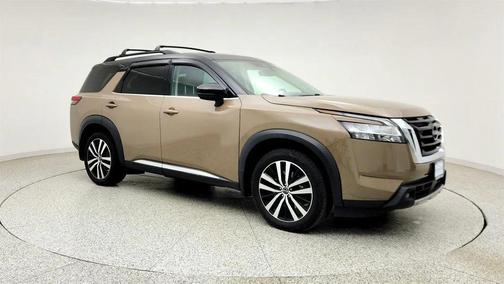 Baja Storm/Super Black Roof 2024 Nissan Pathfinder Platinum 4WD