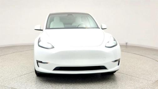Pearl White Multi-Coat 2023 Tesla Model Y Long Range AWD w/ White/Black Premium Int. & Acceleration Boost