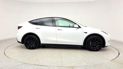 Pearl White Multi-Coat 2023 Tesla Model Y Long Range AWD w/ 20'' Induction Wheels + White & Black Interior