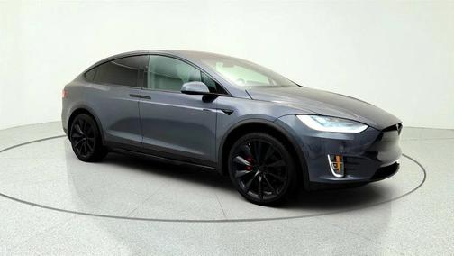 Midnight Silver Metallic 2020 Tesla Model X Long Range Plus AWD w/ 22'' Onyx Black Wheels & 6 Seat Interior