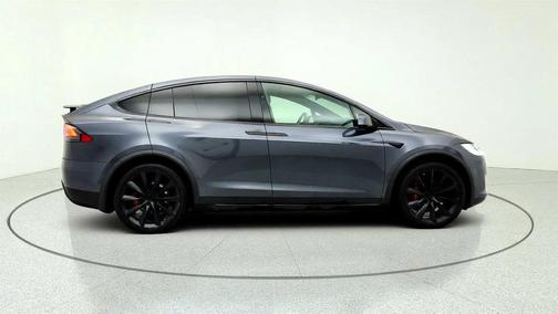 Midnight Silver Metallic 2020 Tesla Model X Long Range Plus AWD w/ 22'' Onyx Black Wheels & 6 Seat Interior