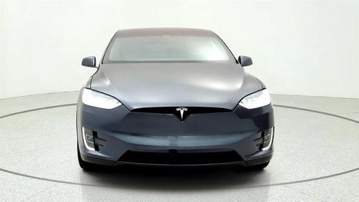 Midnight Silver Metallic 2020 Tesla Model X Long Range Plus AWD w/ 22'' Onyx Black Wheels & 6 Seat Interior
