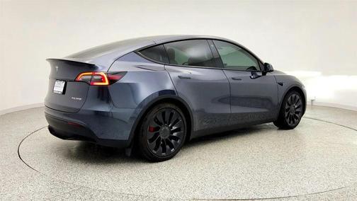 Midnight Silver Metallic 2022 Tesla Model Y Performance AWD w/ White & Black Premium Interior