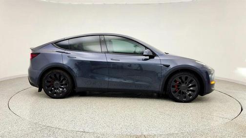 Midnight Silver Metallic 2022 Tesla Model Y Performance AWD w/ White & Black Premium Interior