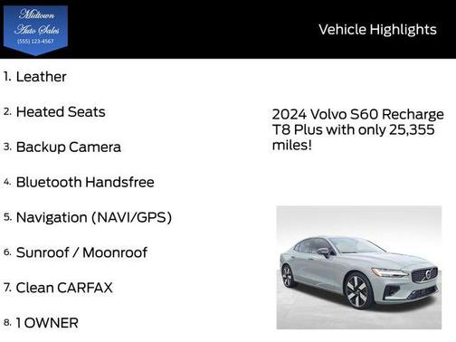 2024 Volvo S60 Recharge Plug-In Hybrid T8 Plus Dark Theme