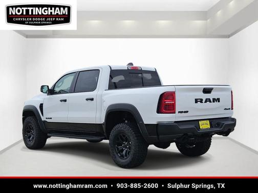 Bright White Clearcoat 2026 RAM 1500 RHO Crew Cab 4x4 5'7' Box