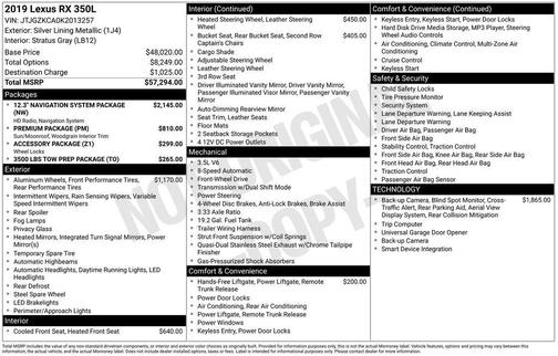 2019 Lexus RX 350L Premium