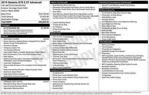 Santiago Silver 2019 Genesis G70 3.3T Advanced