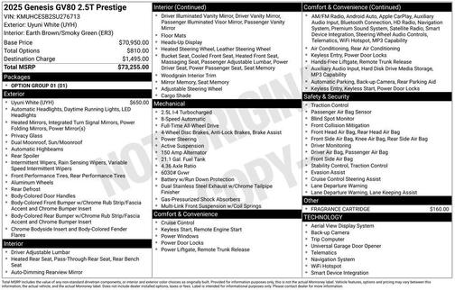 2025 Genesis GV80 2.5T