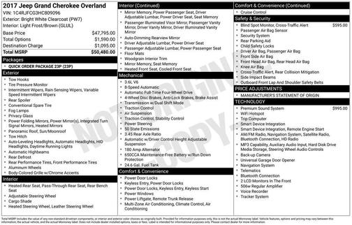 2017 Jeep Grand Cherokee Overland