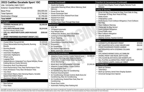 2022 Cadillac Escalade Sport