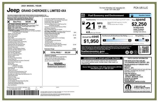Diamond Black 2021 Jeep Grand Cherokee L Limited