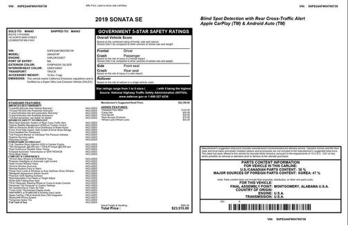 2019 Hyundai SONATA SE