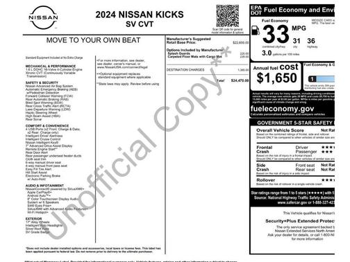 Super Black 2024 Nissan Kicks SV