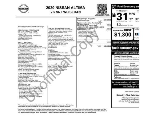 2020 Nissan Altima 2.5 SR