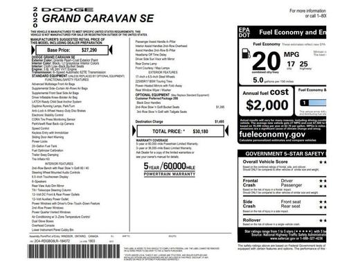 2020 Dodge Grand Caravan SE