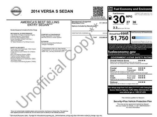 Magnetic Gray 2014 Nissan Versa 1.6 S