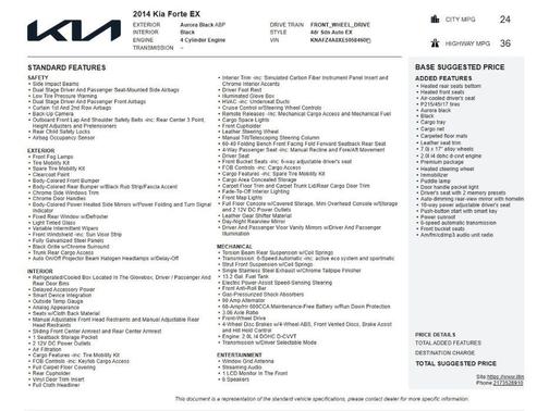 Aurora Black 2014 Kia Forte EX