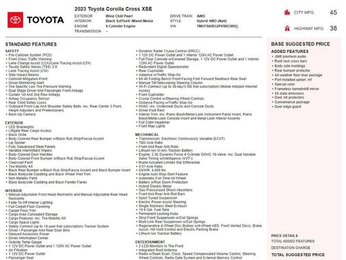 Wind Chill Pearl 2023 Toyota Corolla Cross Hybrid XSE