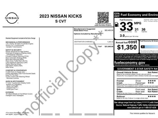 2023 Nissan Kicks S