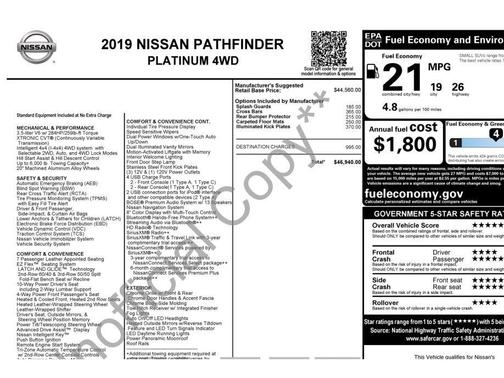 2019 Nissan Pathfinder Platinum