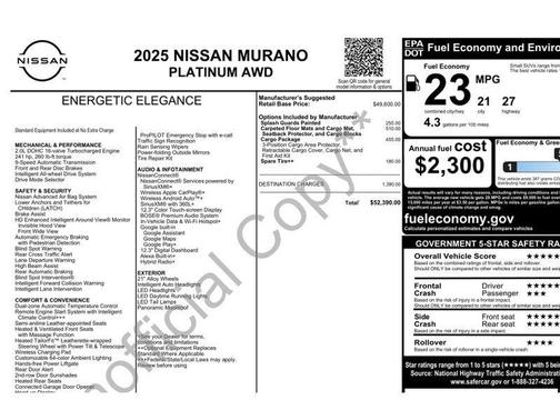 Champagne Silver 2025 Nissan Murano Platinum