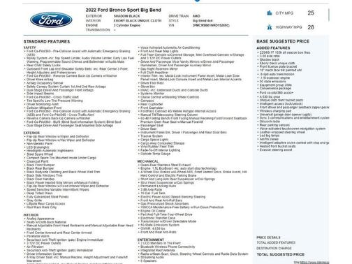 Shadow Black 2022 Ford Bronco Sport Big Bend