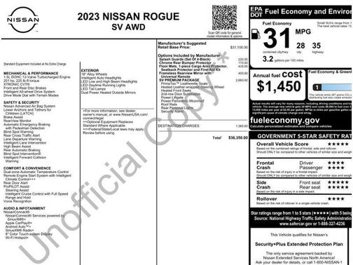 Black 2023 Nissan Rogue SV