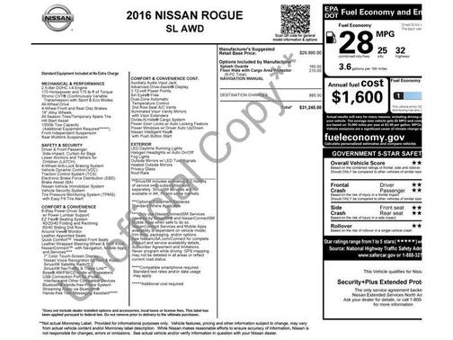 Midnight Jade 2016 Nissan Rogue SL
