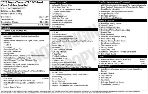 2023 Toyota Tacoma TRD Off Road