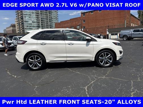 White Platinum Metallic Tri-Coat 2015 Ford Edge Sport