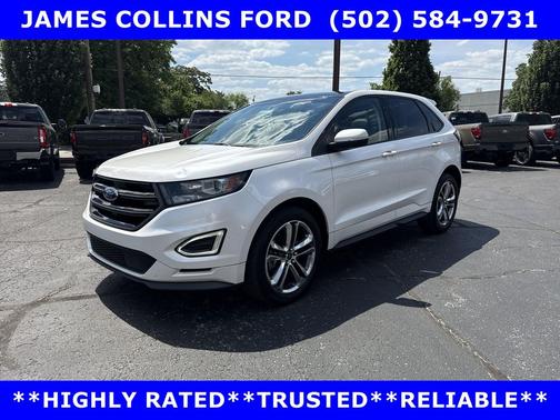 White Platinum Metallic Tri-Coat 2015 Ford Edge Sport