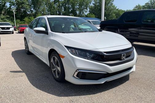 Platinum White Pearl 2021 Honda Civic LX