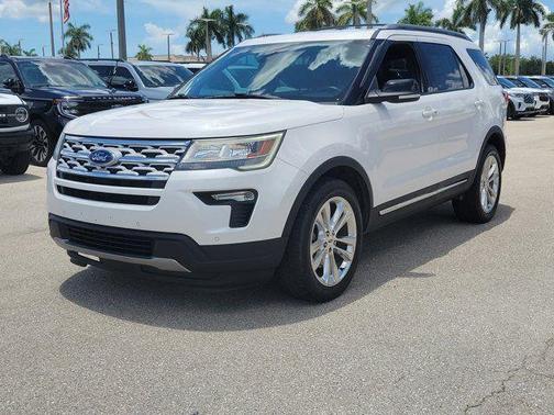 White Platinum Clearcoat Metallic 2018 Ford Explorer XLT