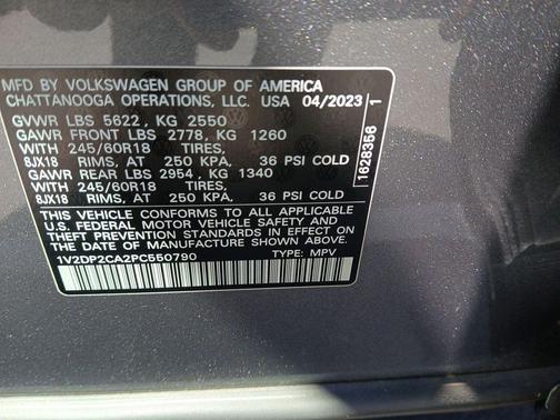 Platinum Gray Metallic 2023 Volkswagen Atlas 2.0T SE