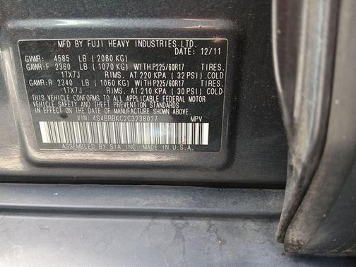 Graphite Gray Metallic 2012 Subaru Outback 2.5i Limited