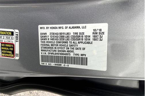 2019 Honda Odyssey Elite